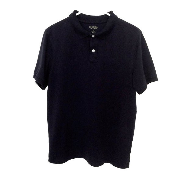 Men's Sonoma Polo Golf Shirt Short Sleeves Medium Navy Blue - Picture 1 of 5